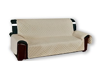 Tex-collectie vivy gewatteerde beschermhoes voor tweezitsbank ecru - afbeelding 1 van  2