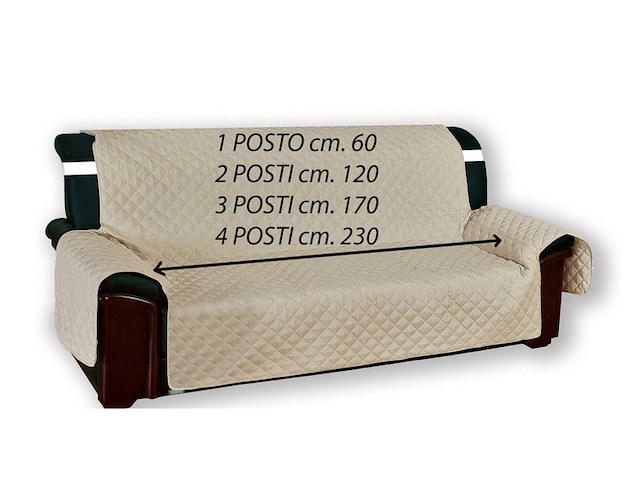 Tex-collectie vivy gewatteerde beschermhoes voor tweezitsbank ecru - afbeelding 2 van  2