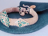 Thais zilveren juweliersarmband met emaille details - afbeelding 3 van  6