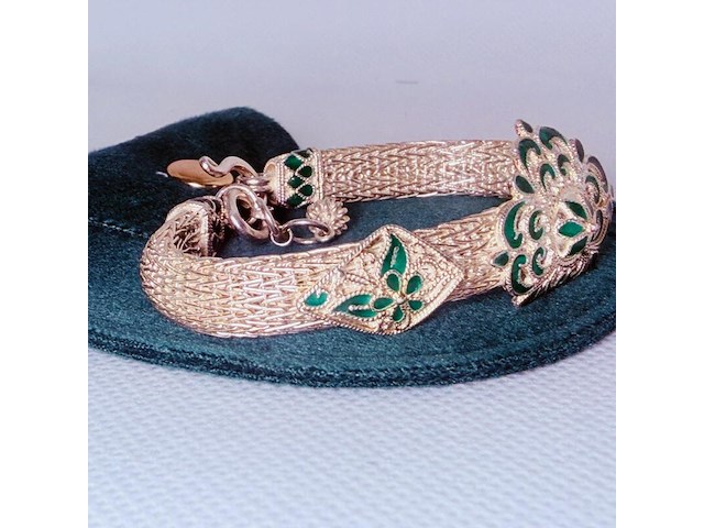 Thais zilveren juweliersarmband met emaille details - afbeelding 4 van  6