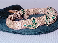 Thais zilveren juweliersarmband met emaille details - afbeelding 4 van  6