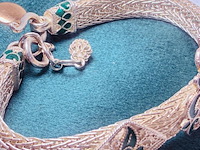 Thais zilveren juweliersarmband met emaille details - afbeelding 5 van  6