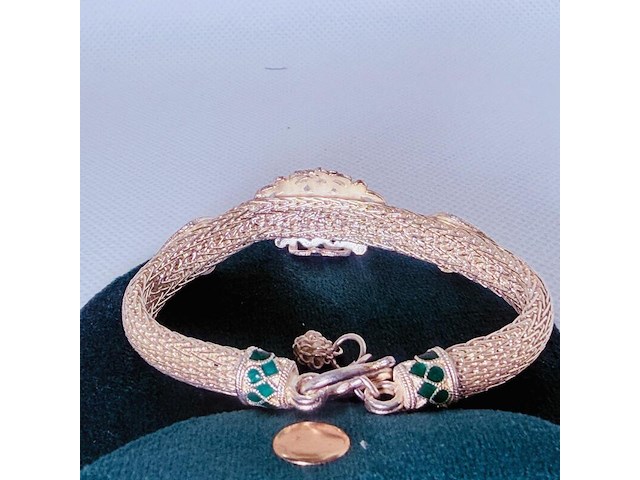 Thais zilveren juweliersarmband met emaille details - afbeelding 6 van  6