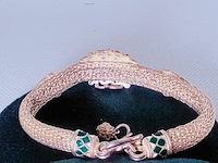 Thais zilveren juweliersarmband met emaille details - afbeelding 6 van  6