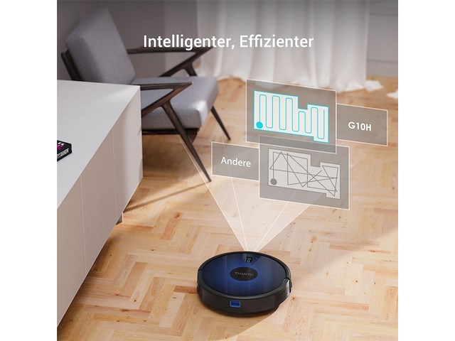 Thamtu g10h robotstofzuiger met dweilfunctie, voor harde vloeren, tapijt, dierenharen - afbeelding 3 van  6