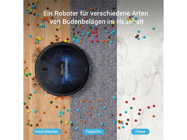 Thamtu g10h robotstofzuiger met dweilfunctievoor harde vloeren tapijt dieren haren - afbeelding 2 van  6