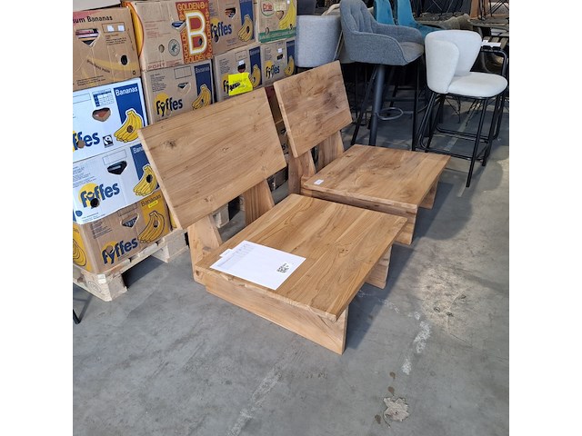 Thar loungeset (2x stoel en 1x bank), raw materials, bruin - afbeelding 4 van  7