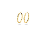The jewelry collection oorringen ronde buis geelgoud - afbeelding 2 van  2