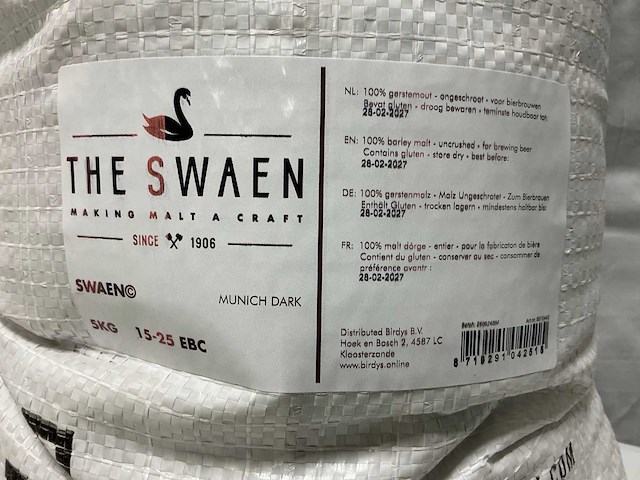 The swaen 100% gerstemout 5kg (51x) - afbeelding 2 van  4