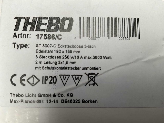 Thebo rvs 17586/c stopcontact - afbeelding 4 van  4
