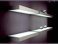 Thebo wandplank met verlichting aluminium 90cm - afbeelding 3 van  9