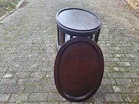 Theekastje compleet met 2 deuren en serveerblad, bruin - afbeelding 7 van  9