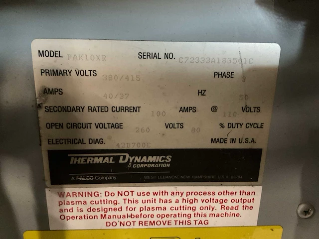 Thermal arc pak 10 xr plasmasnijmachine - afbeelding 5 van  6