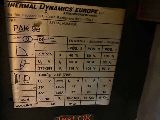 Thermal dynamics pakmaster 9e plasmasnijmachine - afbeelding 4 van  12