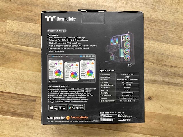 Thermal take riing quad 12 radiator fan - afbeelding 2 van  3