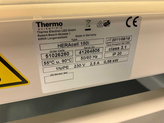 Thermo scientific heracell 150i gp laboratorium co2-incubator (2x) - afbeelding 9 van  11