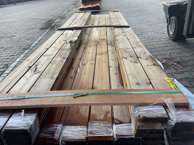 Thermo vuren planken geschaafd 2700x91x19mm (57x) - afbeelding 1 van  3