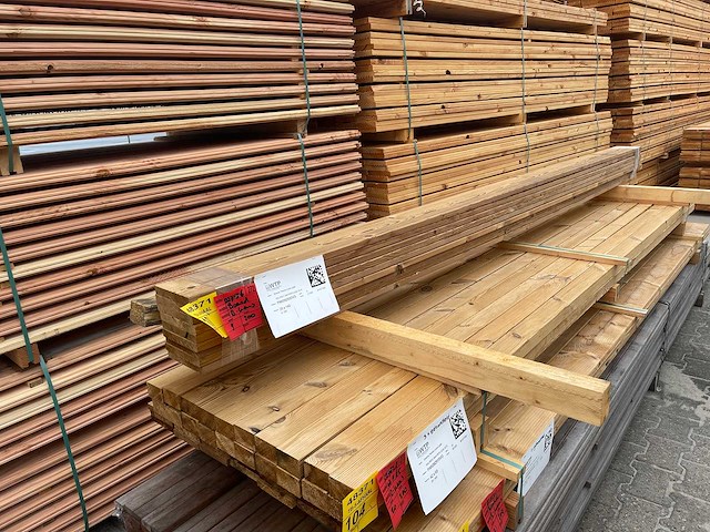 Thermo vuren planken geschaafd 3000x140x20mm (9x) - afbeelding 2 van  3