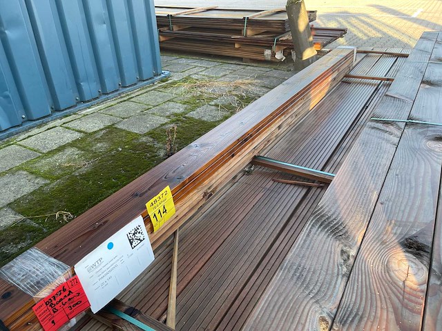 Thermo vuren planken geschaafd 3000x140x20mmm (9x) - afbeelding 2 van  3