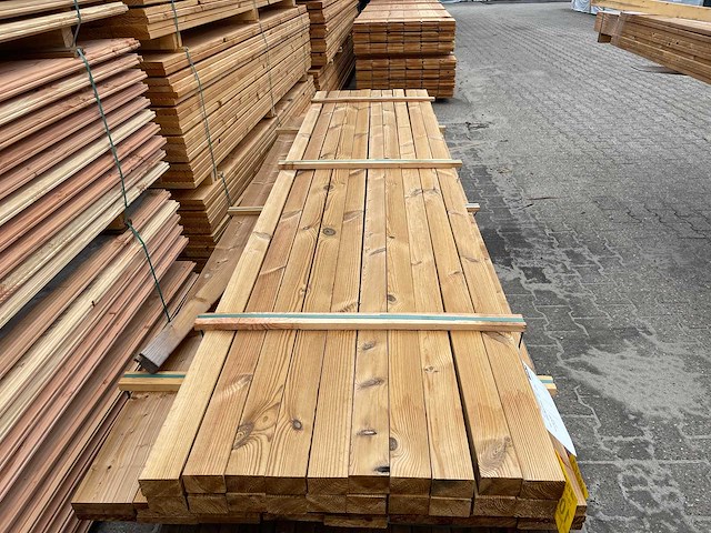Thermo vuren regels geschaafd 3000x65x42mm (20x) - afbeelding 1 van  3