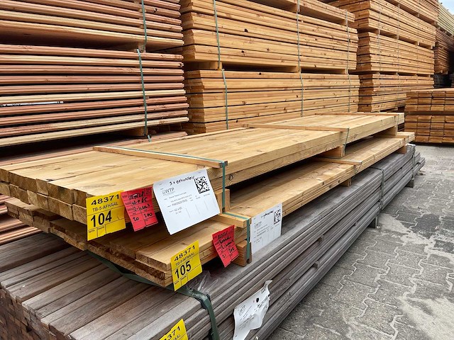 Thermo vuren regels geschaafd 3000x65x42mm (20x) - afbeelding 2 van  3