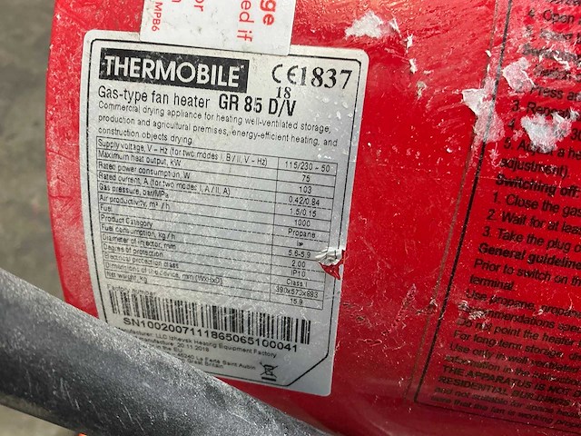 Thermobile gr85d/v heater - afbeelding 5 van  5