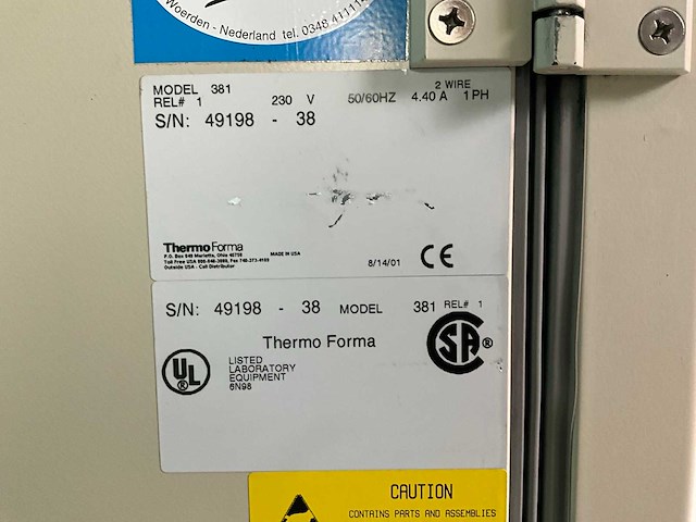 Thermoforma model 381 steri-cycle incubator - afbeelding 5 van  6