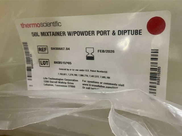 Thermoscientific 50l mixtainer met poederport/dipbuis (8x) - afbeelding 2 van  2