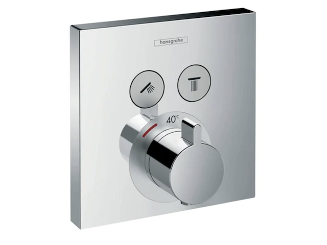 Thermostaat afbouwdeel voor 2 functies hansgrohe, showerselect 15763000, chroom - afbeelding 1 van  3