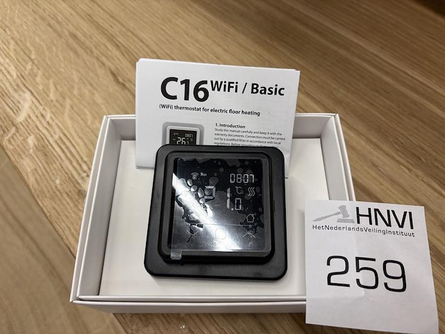 Thermostaat voor elektrische vloerverwarming met wifi, type c16. - afbeelding 1 van  2