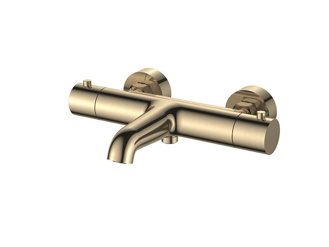 Thermostatische badkraan - geborsteld goud pvd regn - afbeelding 1 van  4