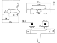 Thermostatische badkraan - geborsteld goud pvd regn - afbeelding 2 van  4