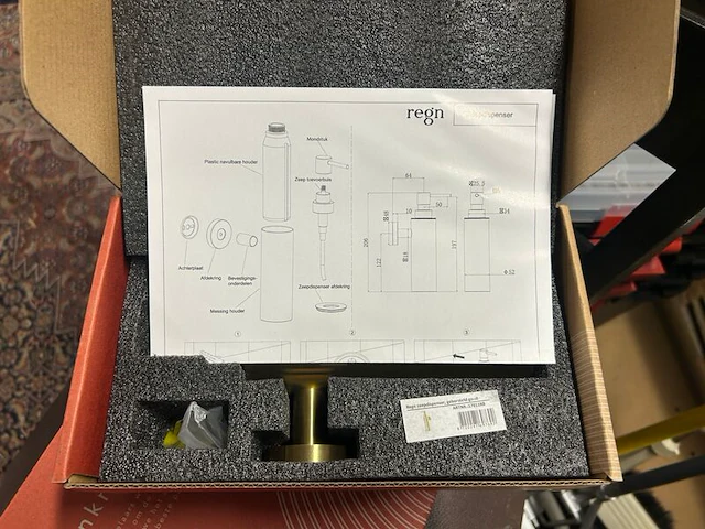 Thermostatische badmengkraan, 1x fonteinkraan, 1x zeepdispenser regn - afbeelding 3 van  5