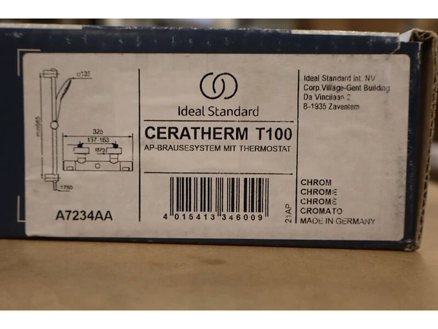 Thermostatische douchekraan ideal standard, ceratherm t100, chroom - afbeelding 2 van  7