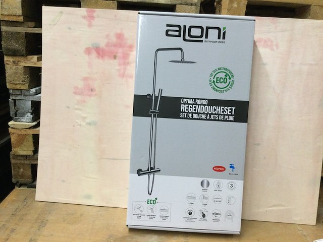 Thermostatische regendoucheset aloni, optima rondo, chroom - afbeelding 1 van  3