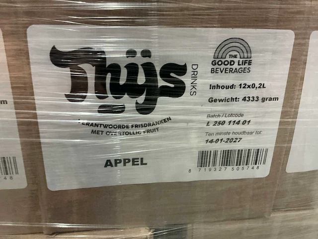 Thijs drinks appel frisdrank 80%vrucht – circa 232 dozen – 2.784 flesjes - afbeelding 9 van  11