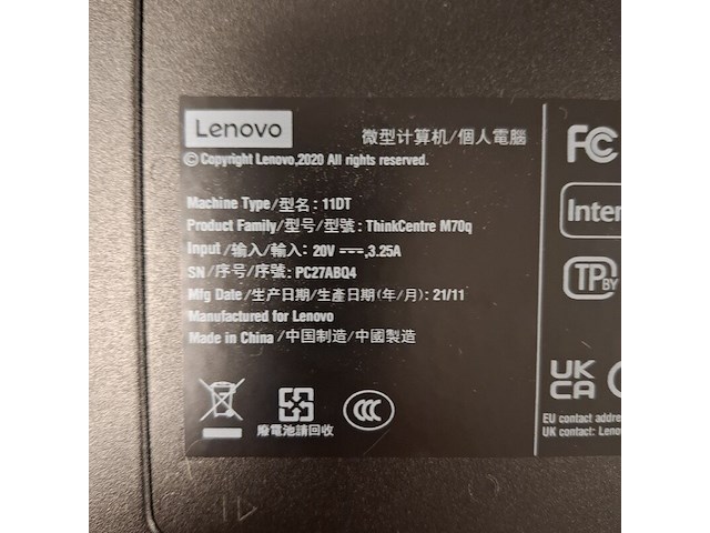 Thinkcentre met 2x monitor lenovo, 11dt, core i5 - afbeelding 5 van  8