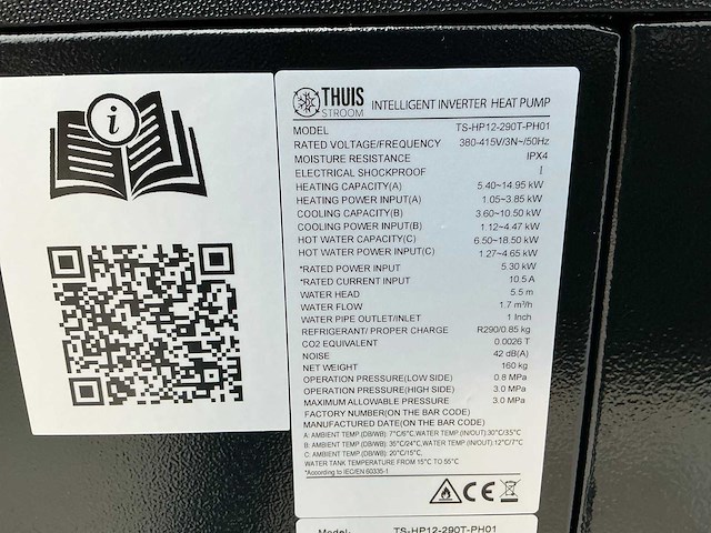 Thuisstroom ts-hp12-290t-ph01 warmtepomp - afbeelding 6 van  10