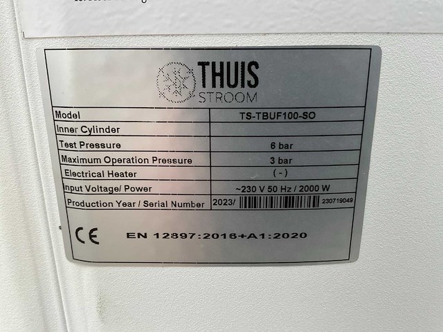 Thuisstroom ts-tbuf100-so 100l buffertank - afbeelding 4 van  9