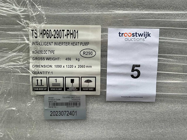 Thuisstroom/wattson power ts-hp60-290t-ph01 warmtepomp - afbeelding 2 van  10