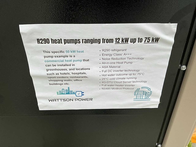 Thuisstroom/wattson power ts-hp60-290t-ph01 warmtepomp - afbeelding 8 van  10