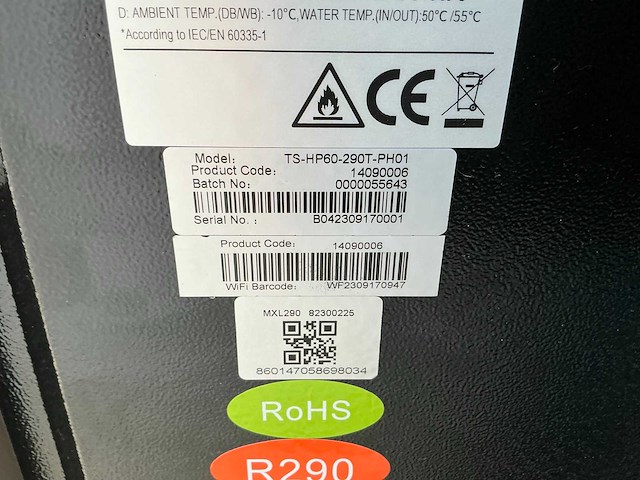 Thuisstroom/wattson power ts-hp60-290t-ph01 warmtepomp - afbeelding 6 van  9