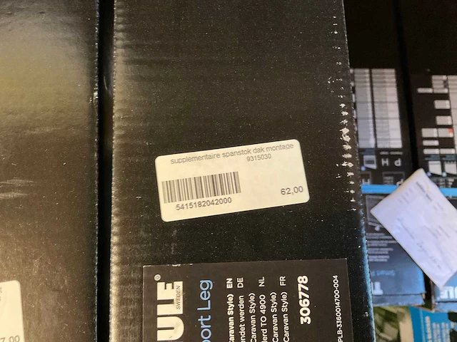 Thule 307310 & 306778 supplementaire steunpoot & spanstok dak montage - afbeelding 3 van  3