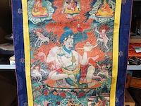 Tibetaanse thangka-schildering op textiel, voorstellend de mahasiddha saraha - afbeelding 2 van  5