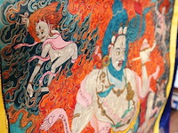 Tibetaanse thangka-schildering op textiel, voorstellend de mahasiddha saraha - afbeelding 4 van  5