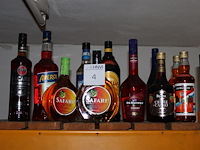 Tien flessen drank w.o. 2x safari, 2x oranjebitter, aperol, bacardi en kahlua.