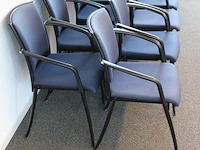 Tien vergaderstoelen blauw gestoffeerd - afbeelding 3 van  4