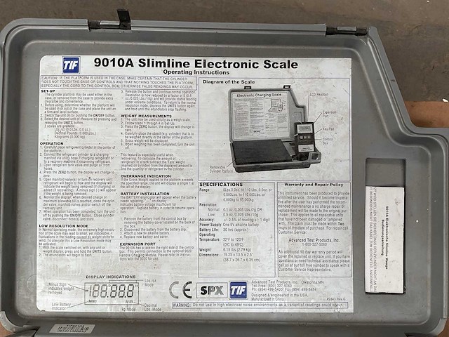 Tif 9010a electronical refrigerant scale - afbeelding 3 van  5