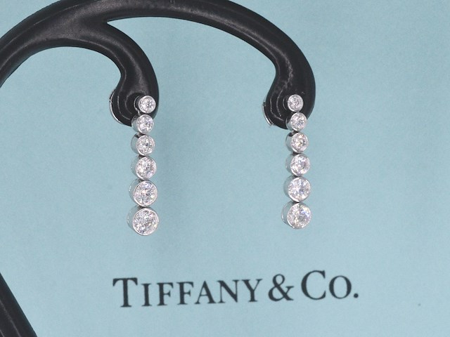 Tiffany & co - platina jazz tiffany & co druppel oorbellen - afbeelding 1 van  11