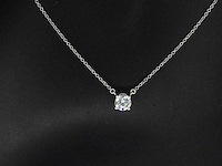 Tiffany & co - platina solitaire halscollier met een natuurlijke diamant - afbeelding 6 van  8